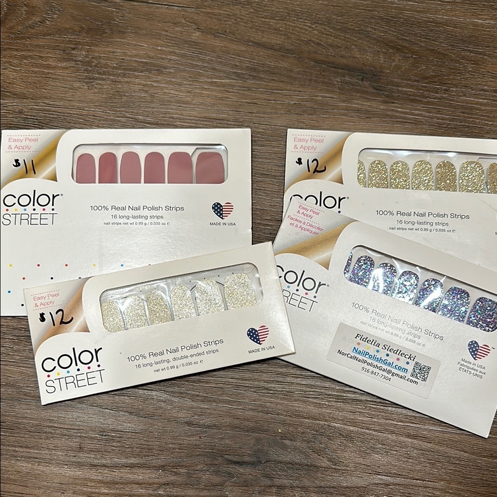 Color Street Nail Polish Strips Set - Pink and Silver
